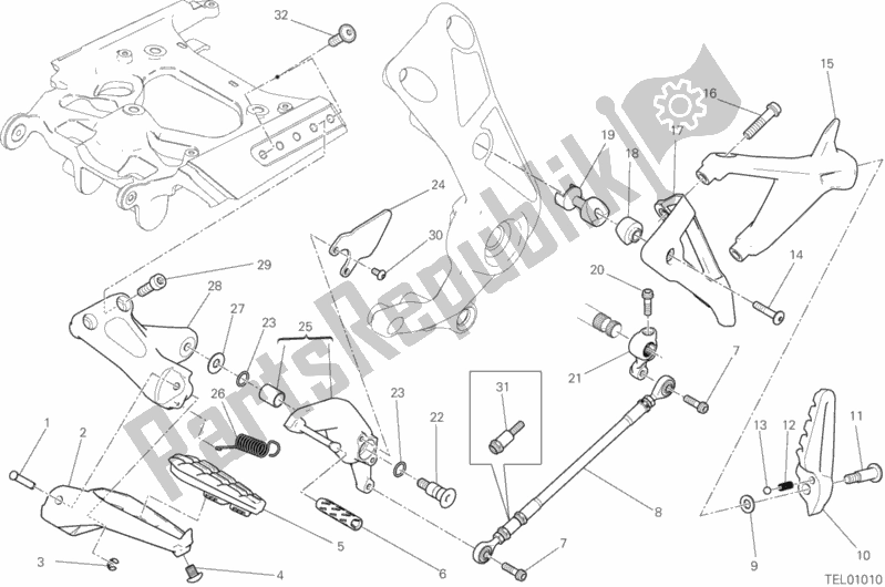 All parts for the Footrests, Left of the Ducati Diavel Xdiavel S 1260 2018